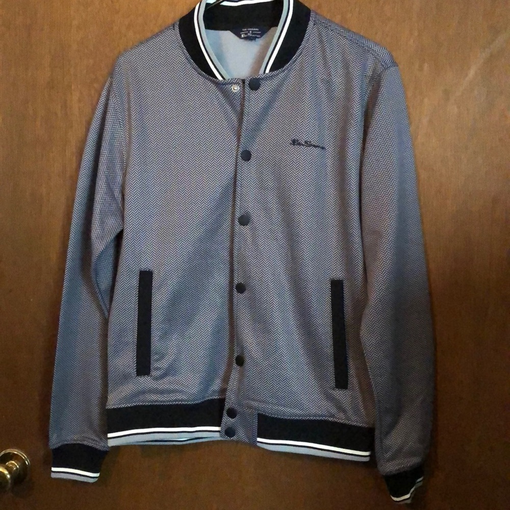 Ben Sherman Black and Gray Bomber Jacket